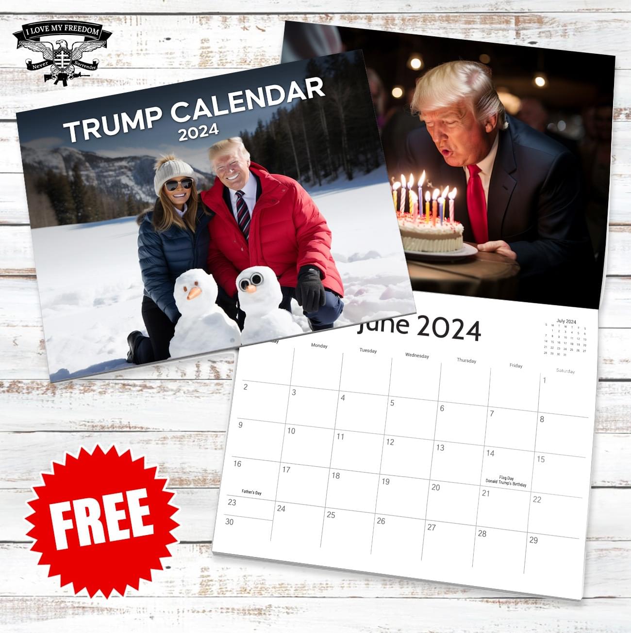 Free Trump Calendar 2024 - Janean Gilbertine