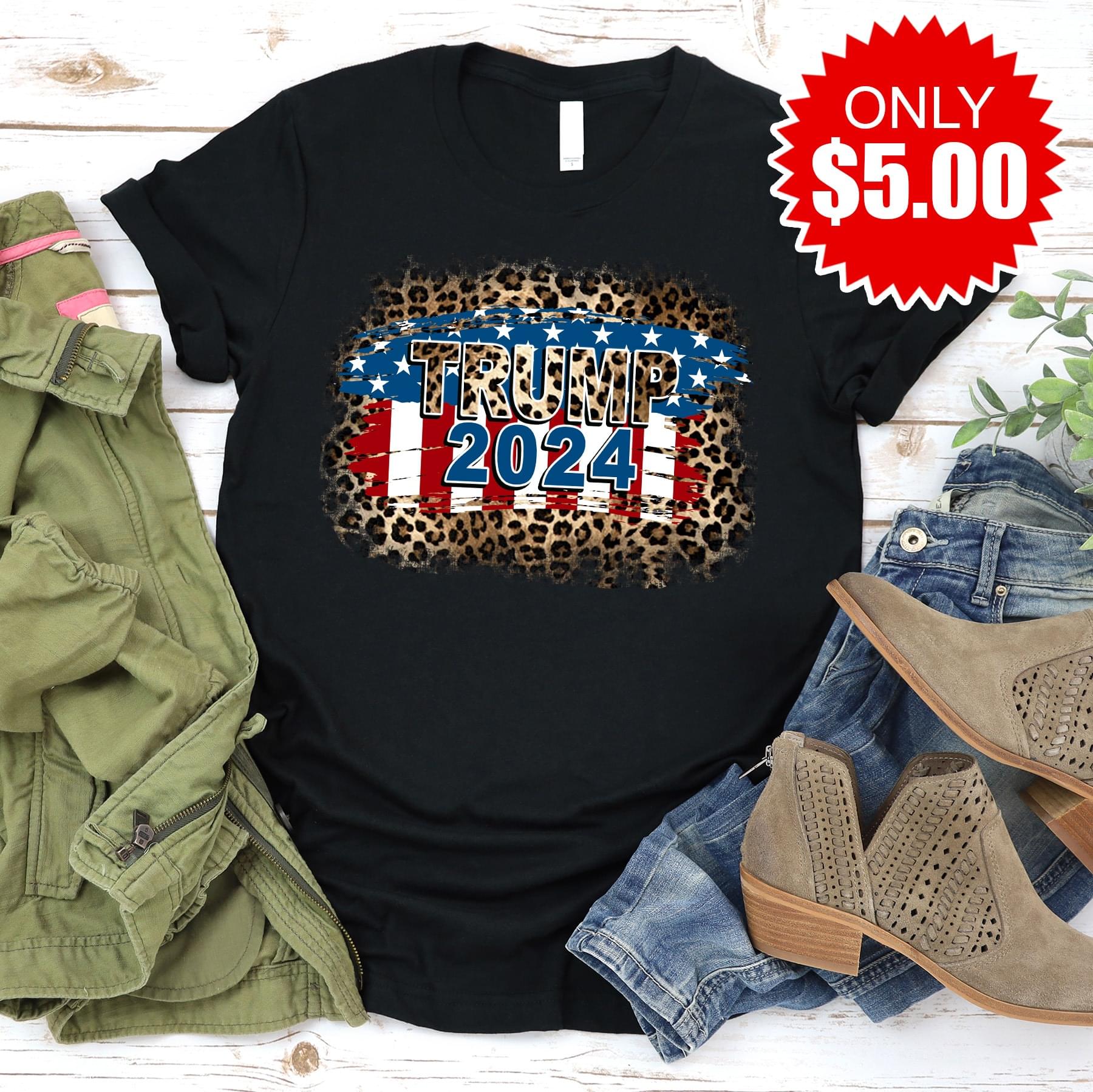 Trump 2024 Leopard Shirt   Trump 2024 Leopard 5.00 