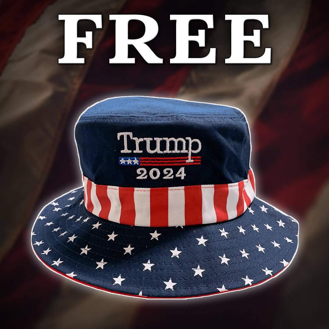 Free Trump 2024 Bucket Hat   2024 Bucket Square 